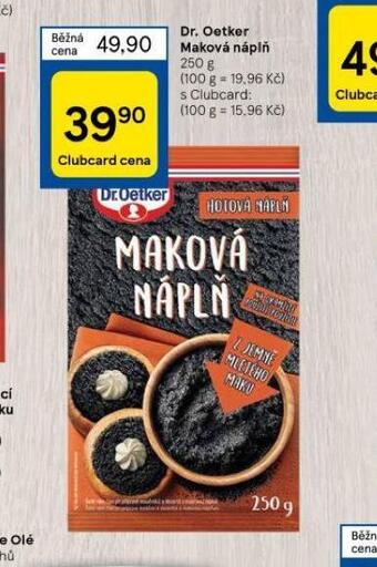 Tesco Dr. oetker maková náplň nabídka