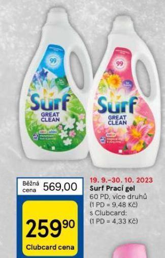Surf prací gel