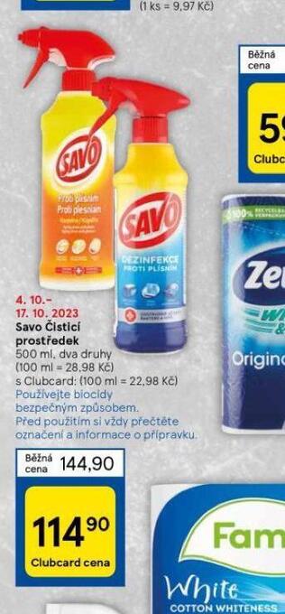 Tesco Savo čistící prostředek nabídka