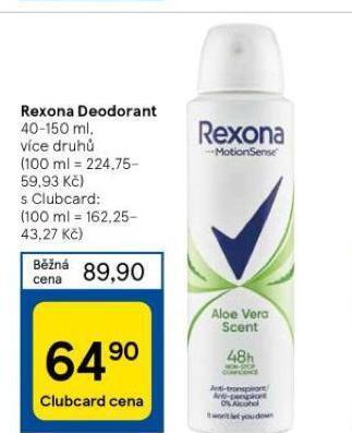 Tesco Rexona deodorant nabídka
