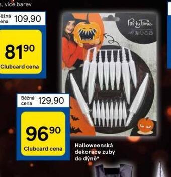 Tesco Halloweenská dekorace zuby do dýně nabídka