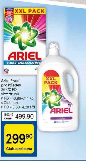 Tesco Ariel prací prostředek 36-70 pd nabídka