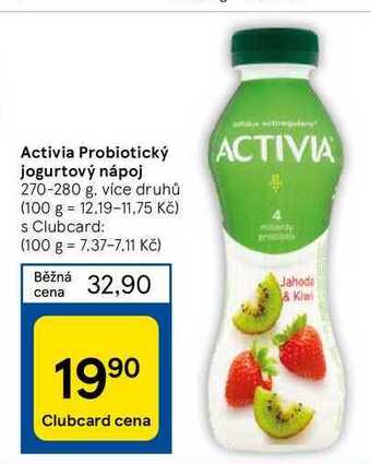Tesco Activia probiotický jogurtový nápoj 270-280 g nabídka