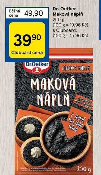 Tesco Dr. oetker maková náplň 250 g nabídka