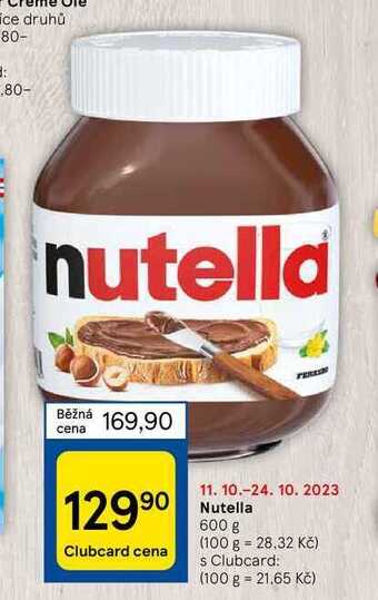Tesco Nutella 600 g nabídka