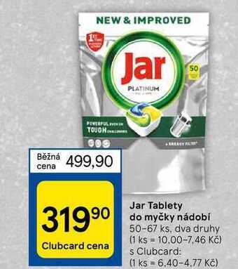 Tesco Jar tablety do myčky nádobí 50-67 ks nabídka