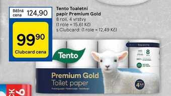 Tesco Tento toaletní papír premium gold 8 rolí, 4 vrstvy nabídka