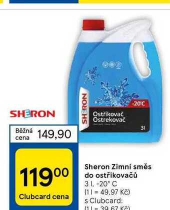 Tesco Sheron zimní směs do ostřikovačů 3 l nabídka