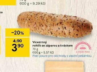 Tesco Vícezrenný rohlík se záparou a kváskem nabídka