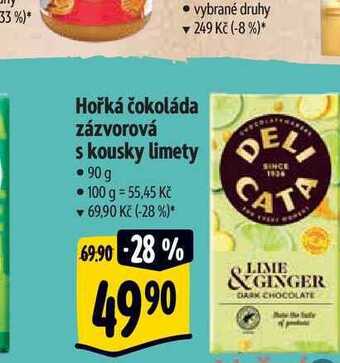 Albert Hořká čokoláda zázvorová s kousky limety • 90 g nabídka