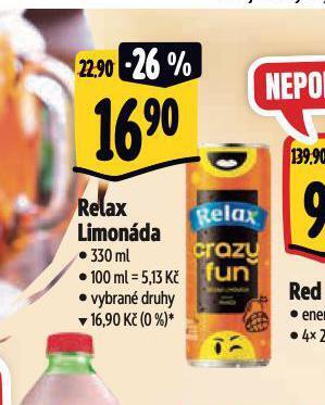 Albert Relax limonáda nabídka
