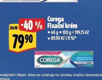 Albert Corega fixační krém na zubní náhrady nabídka