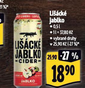 Albert Lišácké jablko cider nabídka