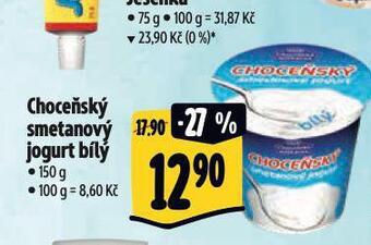 Albert Choceňský smetanový jogurt nabídka