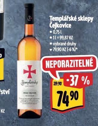 Albert Templářské sklepy čejkovice nabídka