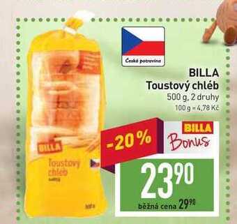 Billa Billa toustový chléb 500g nabídka