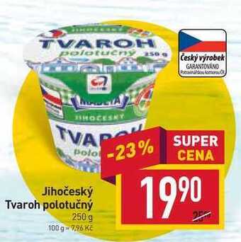 Billa Jihočeský tvaroh polotučný 250 g nabídka