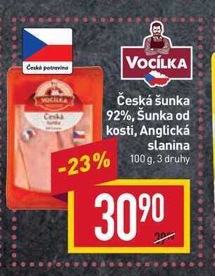 Billa Česká šunka 92% 100g nabídka