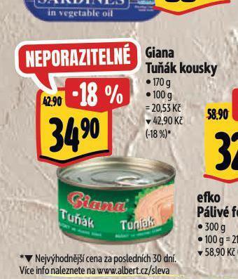 Albert Giana tuňák kousky nabídka