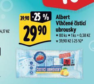 Albert Vlhčené čisticí ubrousky nabídka