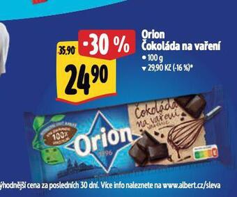 Albert Orion čokoláda na vaření nabídka