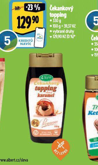 Albert Čekankový topping nabídka