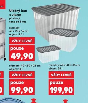 Kaufland Úložný box s víkem 58 l nabídka
