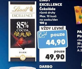 Kaufland Lindt excellence čokoláda nabídka