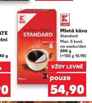 Kaufland Mletá káva standard nabídka