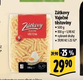 Albert Zátkovy vaječné těstoviny nabídka