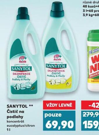Kaufland Sanytol čistič na podlahy nabídka