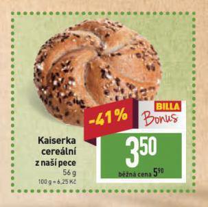 Billa Kaiserka cereální nabídka
