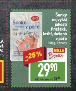Billa Pražská šunka nabídka