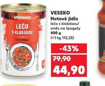 Kaufland Veseko hotové jídlo nabídka