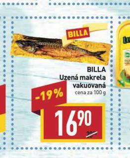 Billa Uzená makrela nabídka