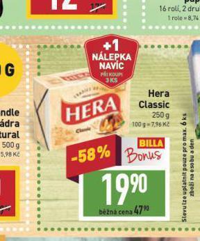 Billa Hera classic nabídka
