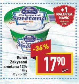 Billa Kunín zakysaná smetana nabídka