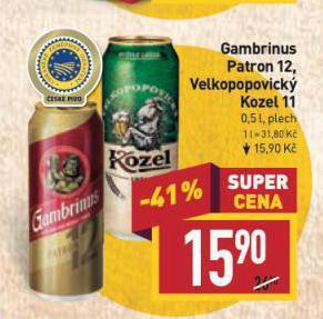 Billa Pivo gambrinus nabídka