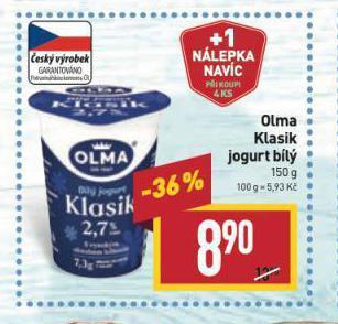 Billa Olma klasik jogurt nabídka