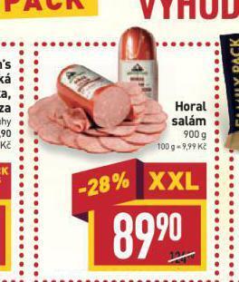 Billa Horal salám nabídka