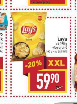 Billa Lay's chipsy nabídka