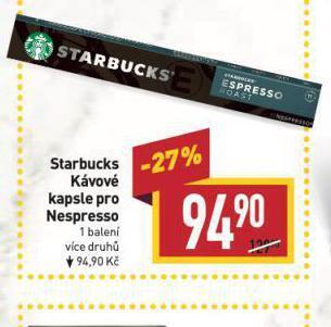 Billa Kávové kapsle starbucks nabídka