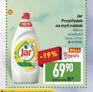 Billa Jar prostředek na nádobí nabídka
