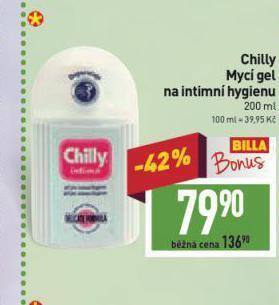 Billa Chilly mycí gel na intimní hygienu nabídka