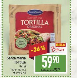 Billa Santa maria tortilla nabídka