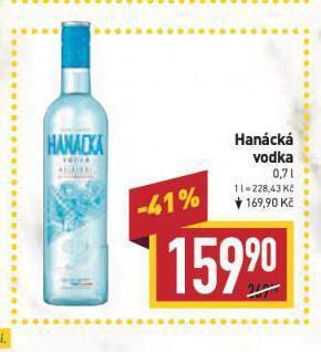 Billa Hanácká vodka nabídka