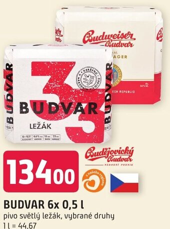 Trefa BUDVAR 6x 0,5 l nabídka
