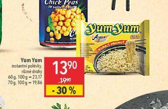Globus Yum yum instantní nudlová polévka nabídka