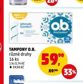 Penny Market O.b. tampony nabídka