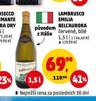 Penny Market Lambrusco emilia bell'aurora nabídka